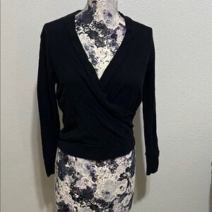 J. Crew Black Wrap top